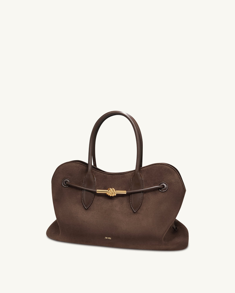 Adele Metal Rope Knot Tote Bag - Mocha Brown