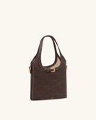 Brooke Mini Belted Embellished Top Handle Bag - Dark Brow