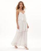Cami Tiered Ruffle Lace Maxi Gown - White