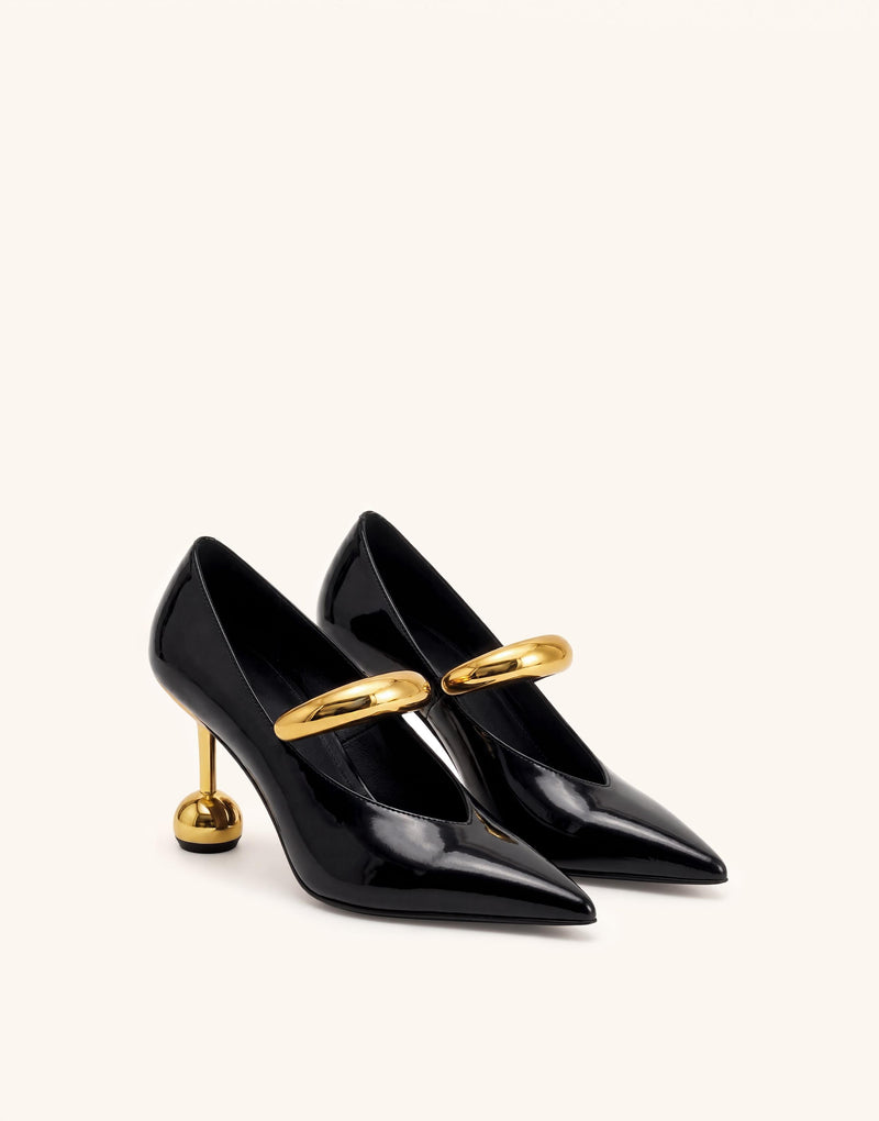 Helena Pierced Pointed-Toe Pumps - Black