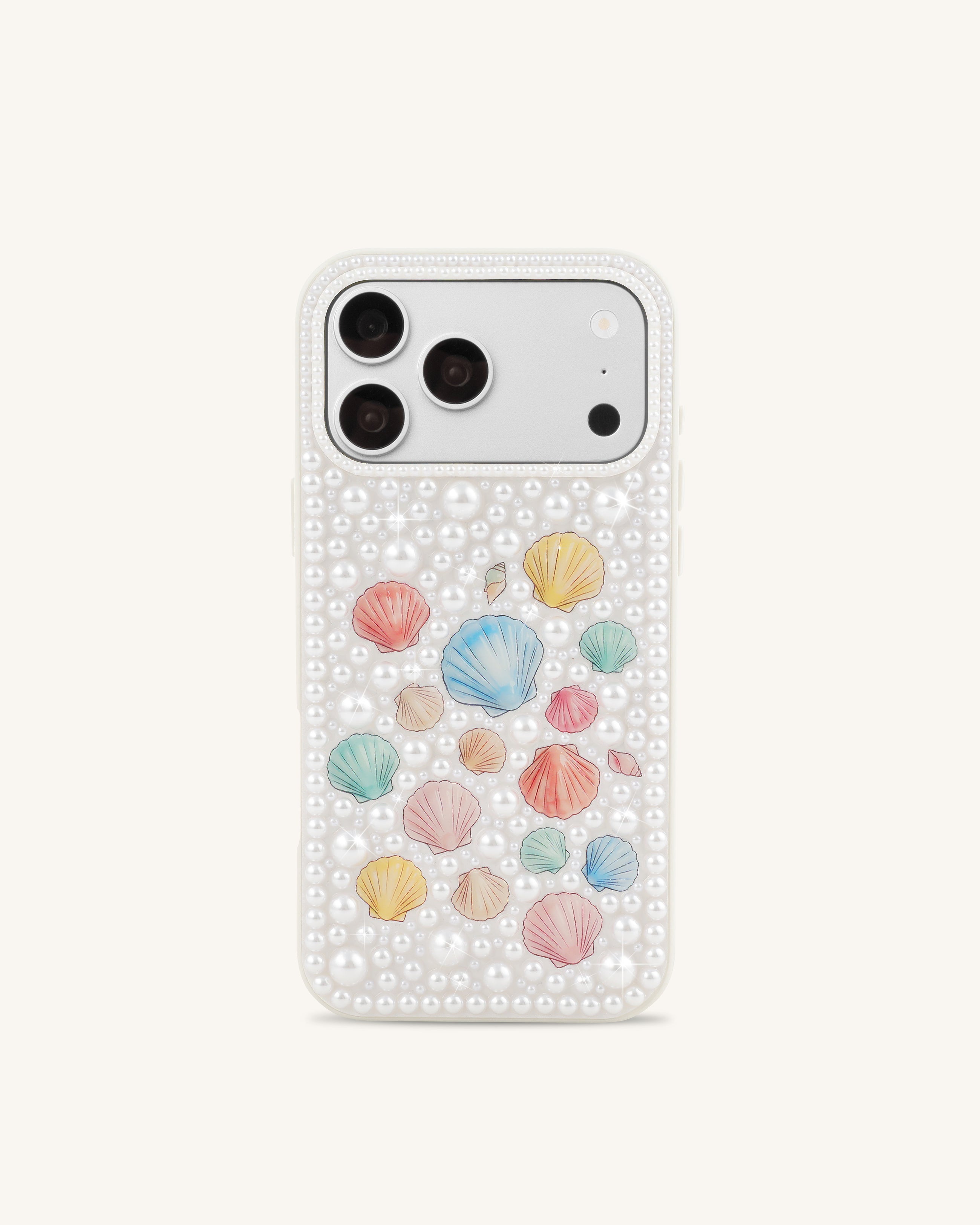 Pastel Seashell Pearl Phone Case - White