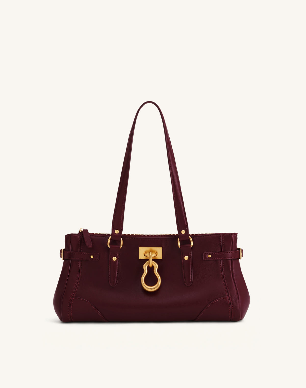 Yvette Elongated Tote Bag - Burgundy