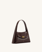 Carmen Flap Top Handle Bag - Dark Brown