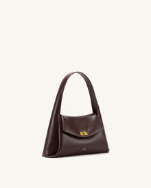 Carmen Flap Top Handle Bag - Dark Brown