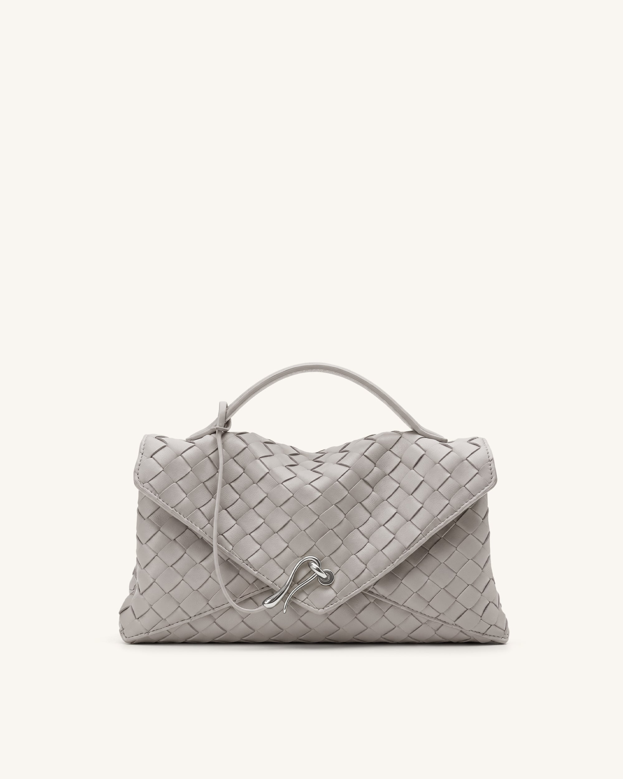 Celeste Woven Envelope Bag - Grey