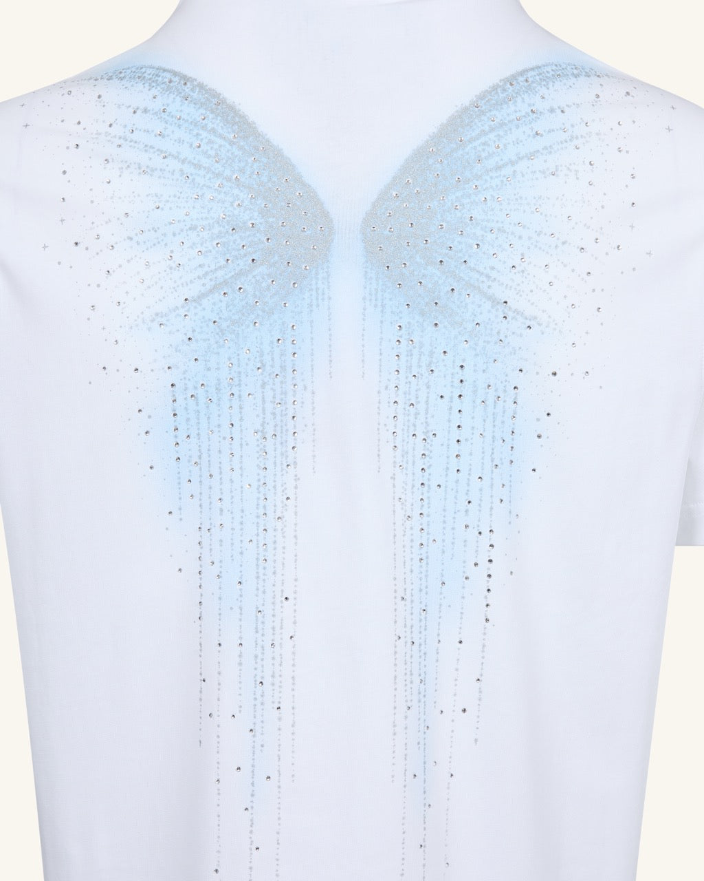 The Ethereal Crystal Blue Butterfly Back Tee - White