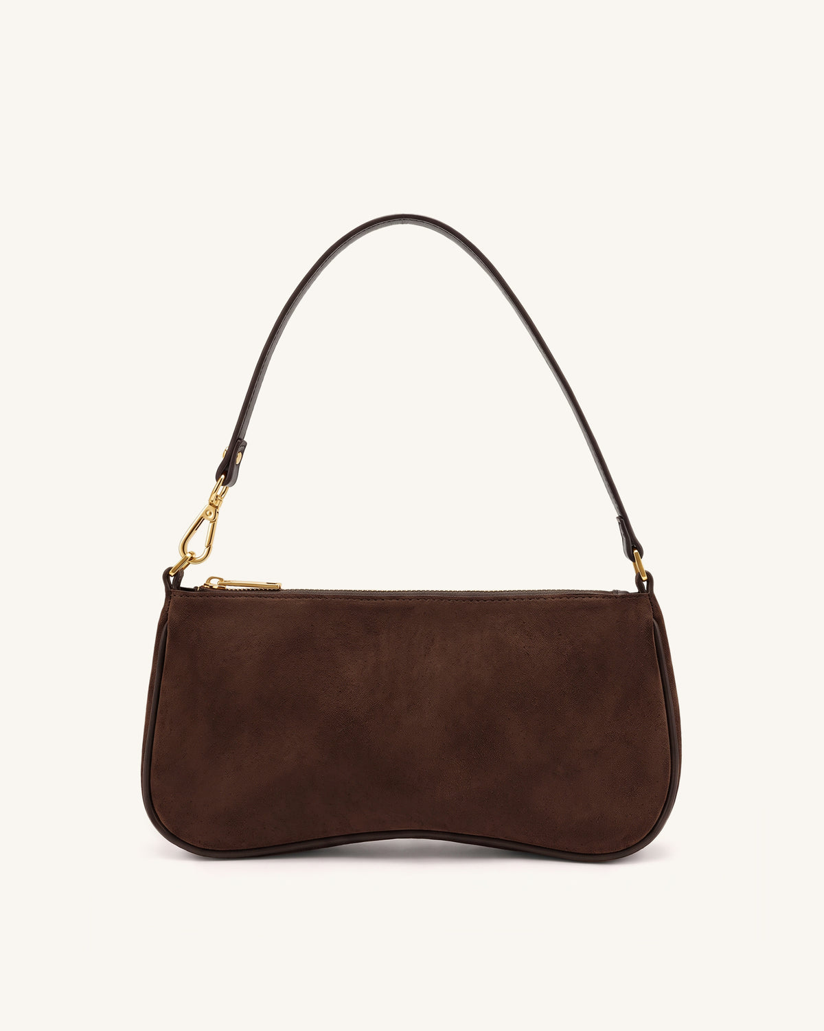 Eva Faux Suede Shoulder Handbag - Coffee