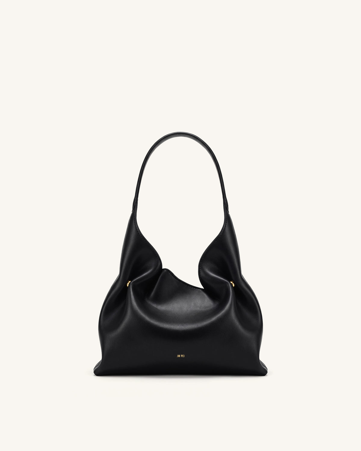 Velora Smooth Hobo Shoulder Bag - Black