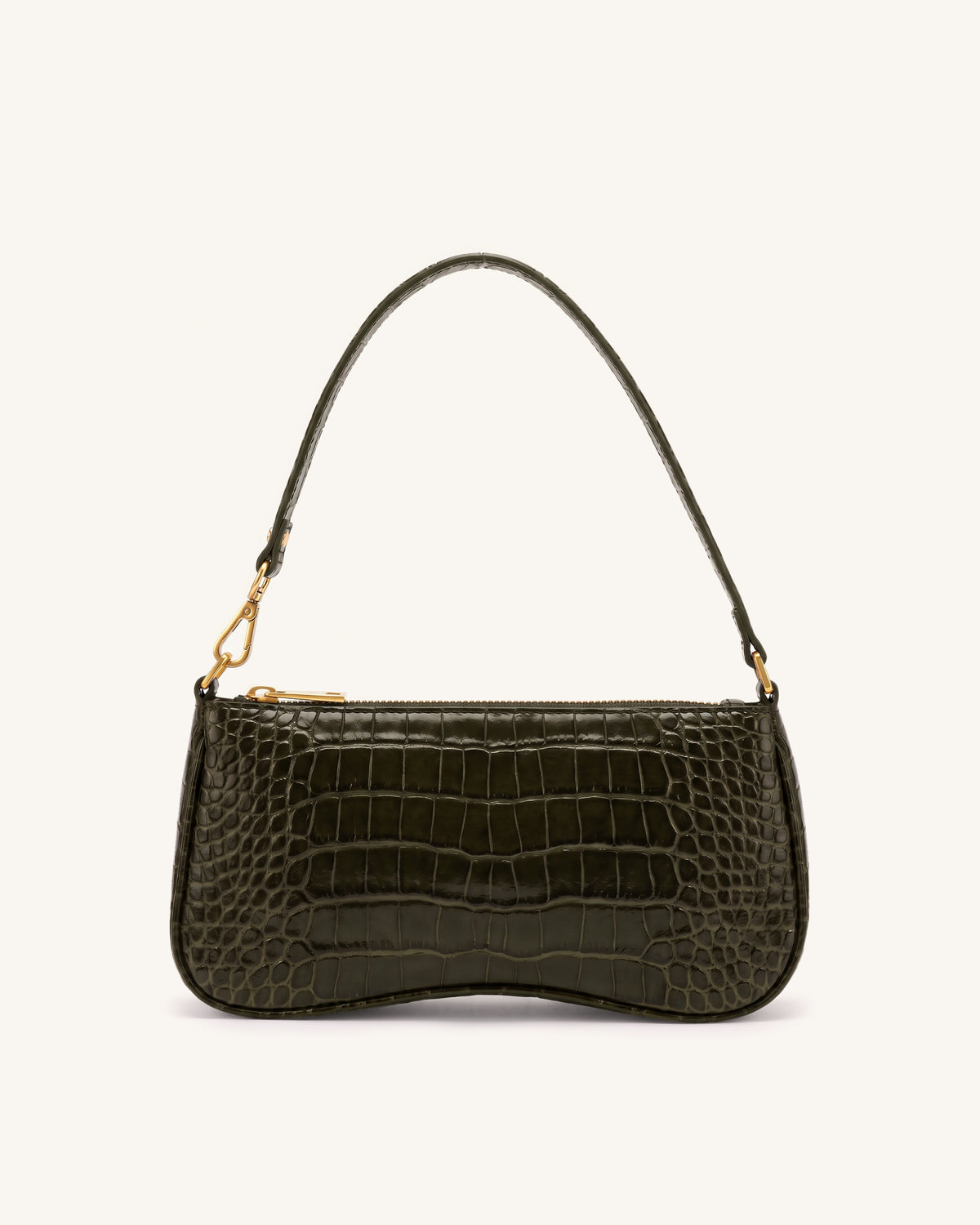 Eva Shoulder Handbag - Gray Green Croc