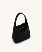 Bruna Pebbled Hobo Bag - Black