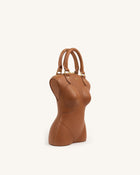 Tara Sculpted Handle Bag - Brown