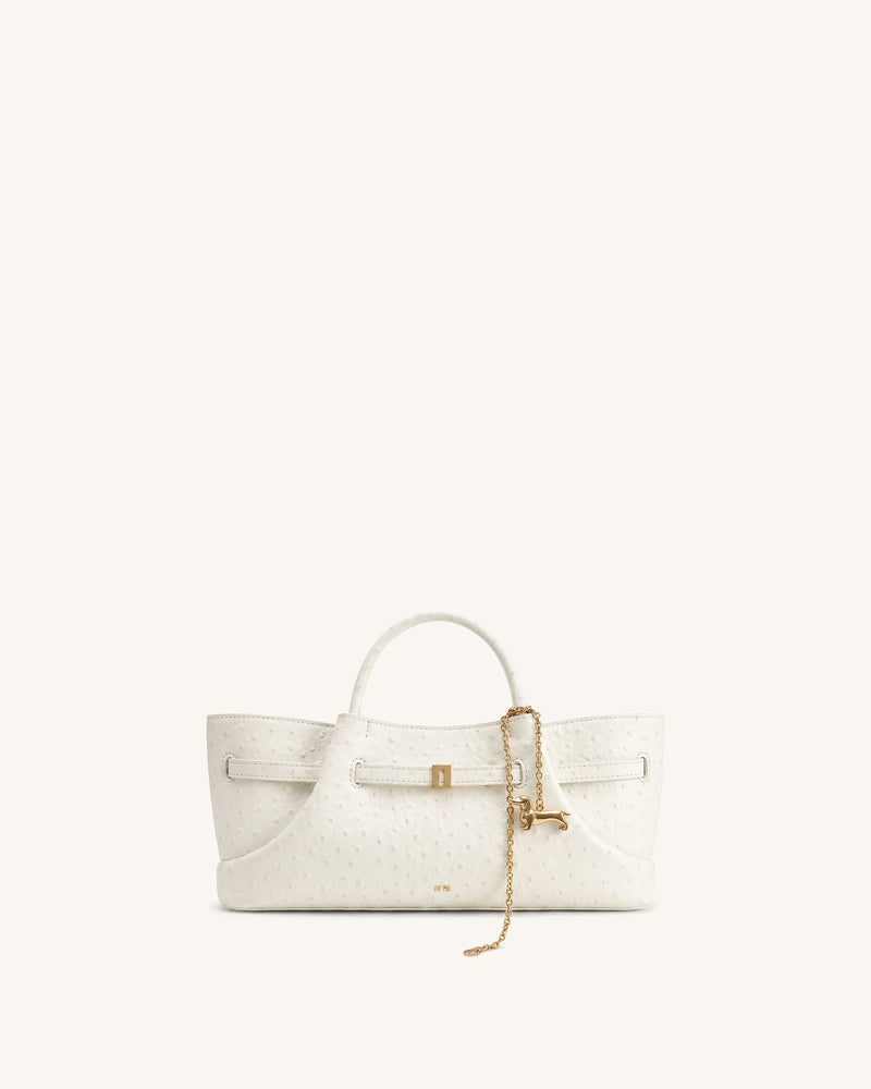 Maeve Dachshund Metal Charm Tote Bag - White
