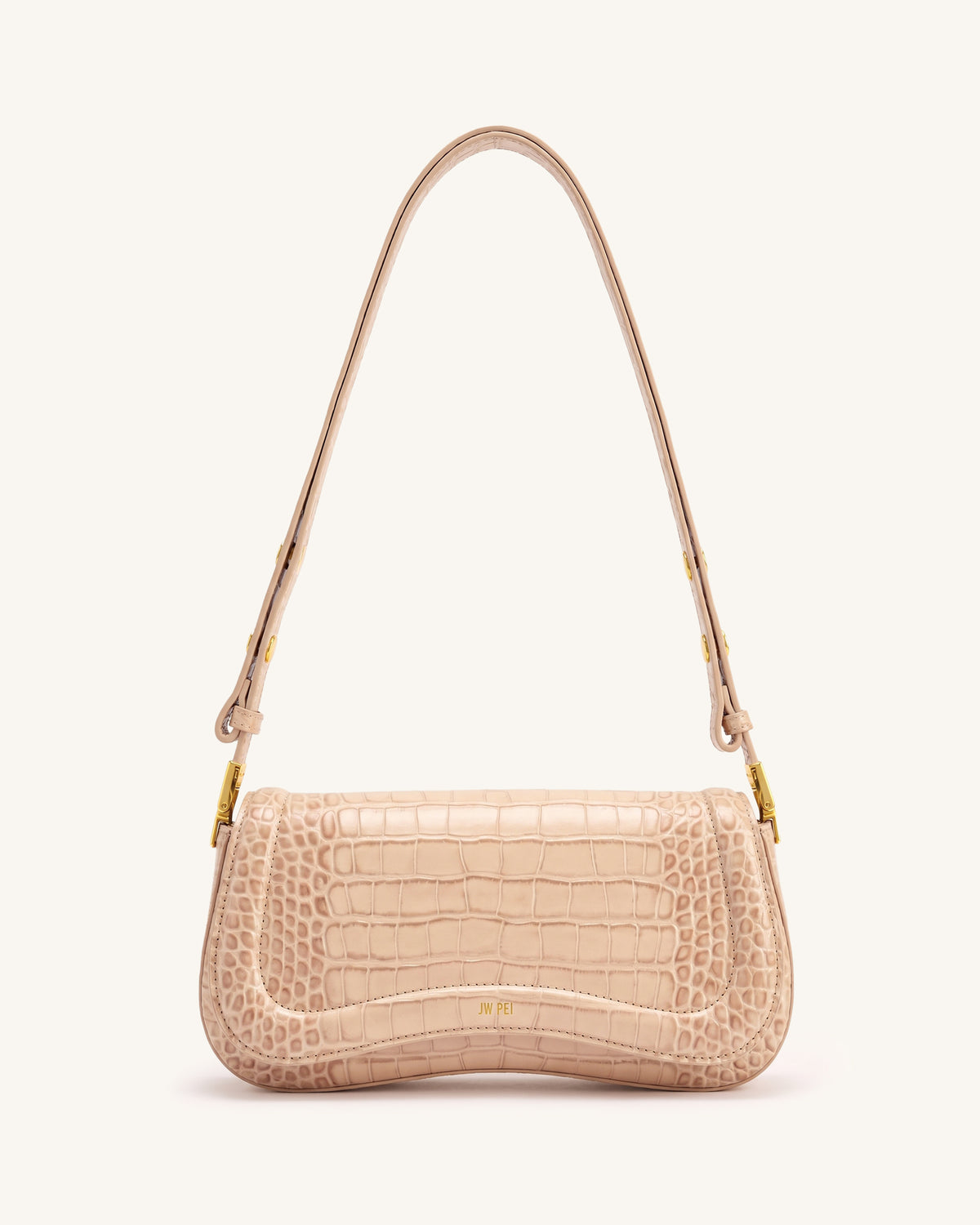 Joy Shoulder Bag - Beige Brown Croc