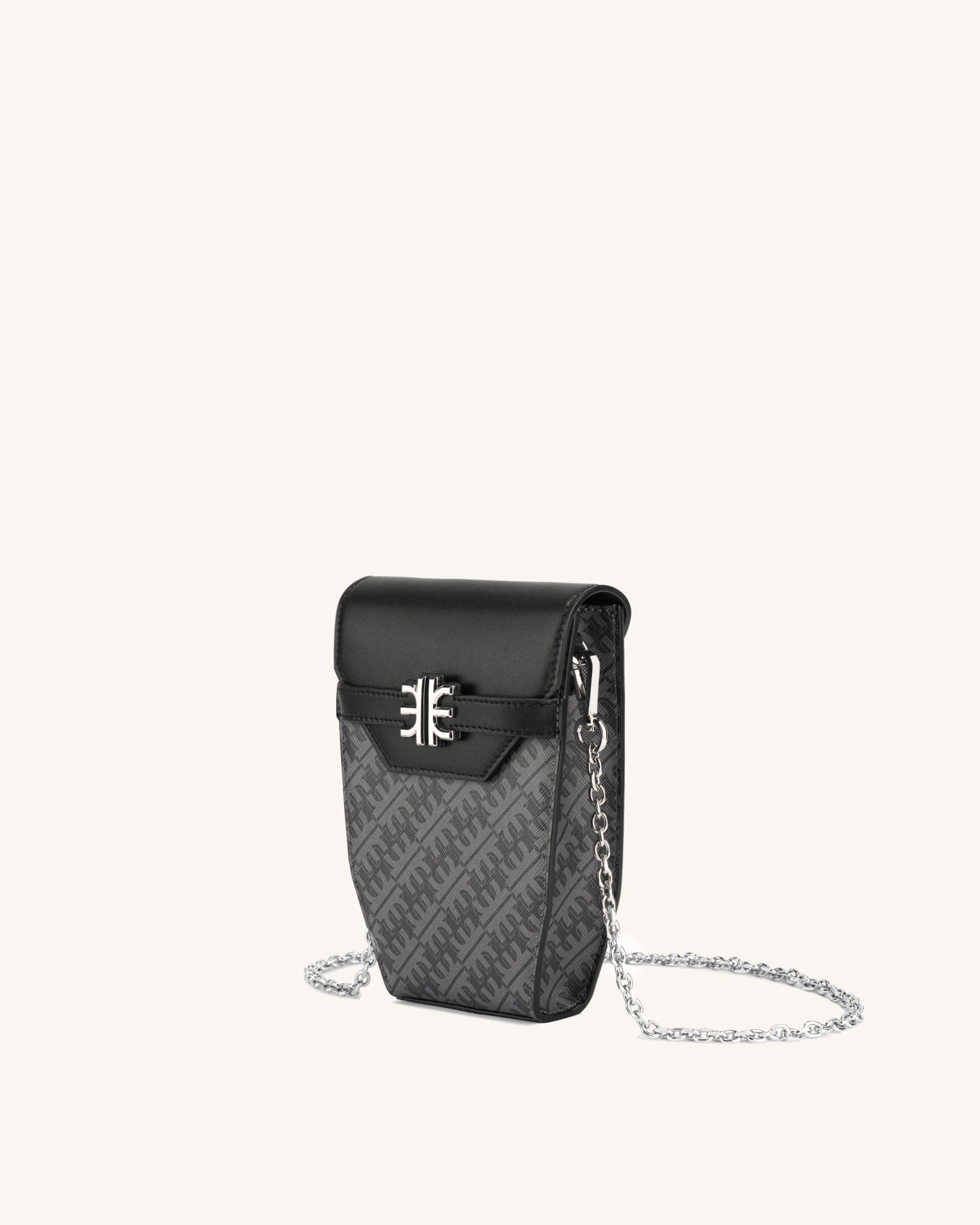 JW PEI FEI Chain Phone Case Women Mini Leather Phone Crossbody Bags (Iron  Black): Handbags