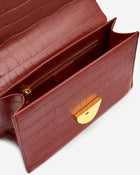 Jade Chain Bag -  Wine Red Croc