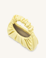 Gabbi Ruched Hobo Handbag - Light Yellow