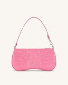Eva Shoulder Bag - Hot Pink Croc