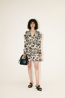 Rylee Pleated Drawstring Top Handle Bag - Black