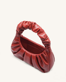 Gabbi Ruched Hobo Handbag - Chili