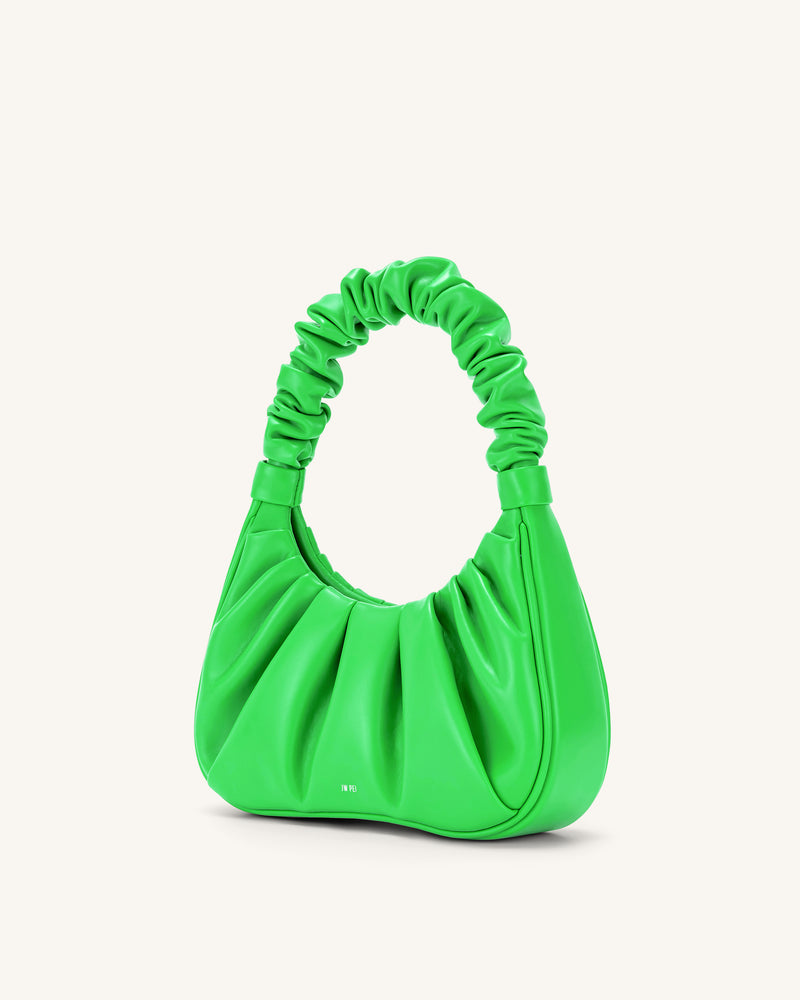 Gabbi Ruched Hobo Handbag - Neon Green