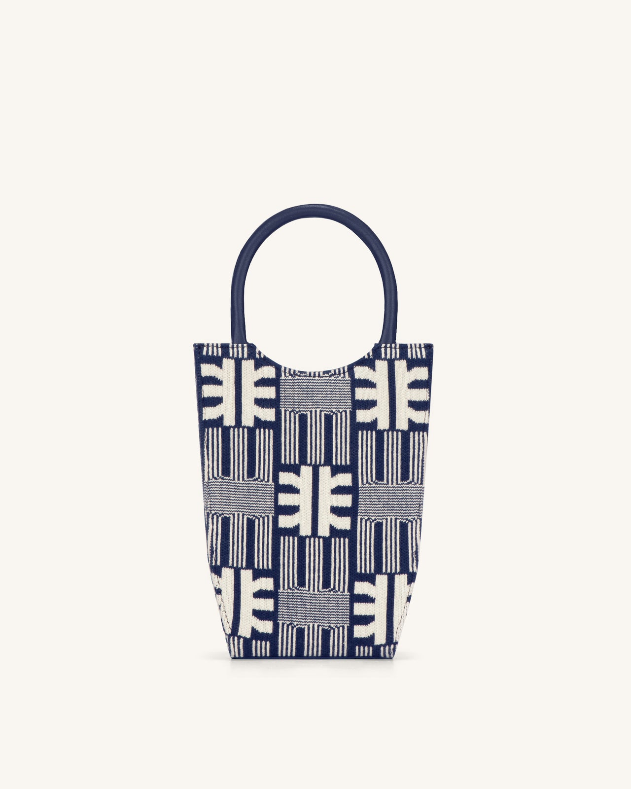 Jacquard-weave Handbag - Blue/patterned - Ladies