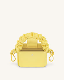 Rylee Pleated Drawstring Top Handle Bag - Light Yellow
