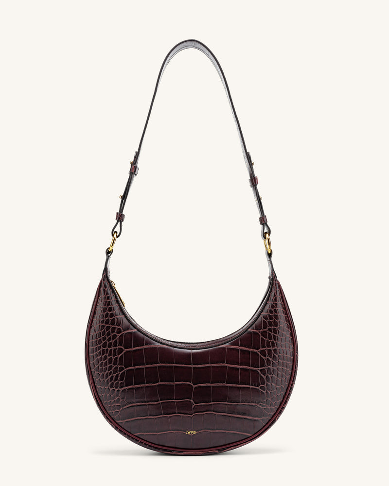 Carly Saddle Bag - Brown Croc