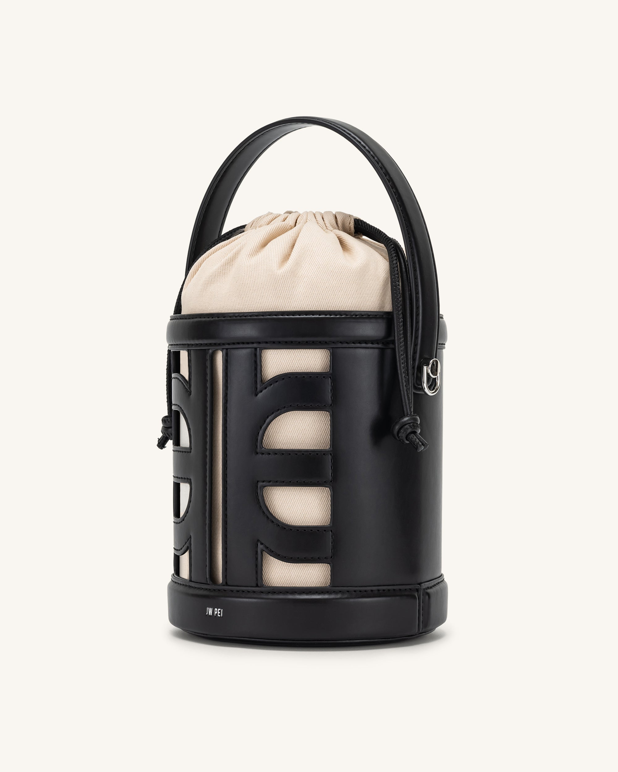 FEI Leather Cutout Bucket Bag - Black - JW PEI