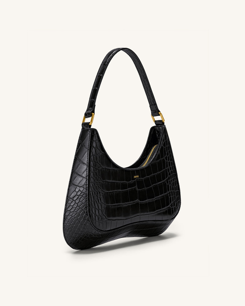 Ruby Shoulder Bag - Black Croc