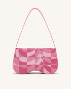 Becci Knitted Shoulder Bag - Pale Pink & Pink & Hot Pink