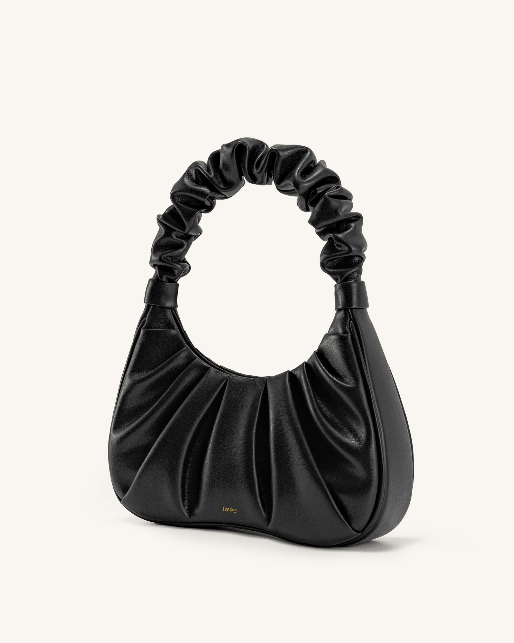 Gabbi Ruched Hobo Handbag - Black