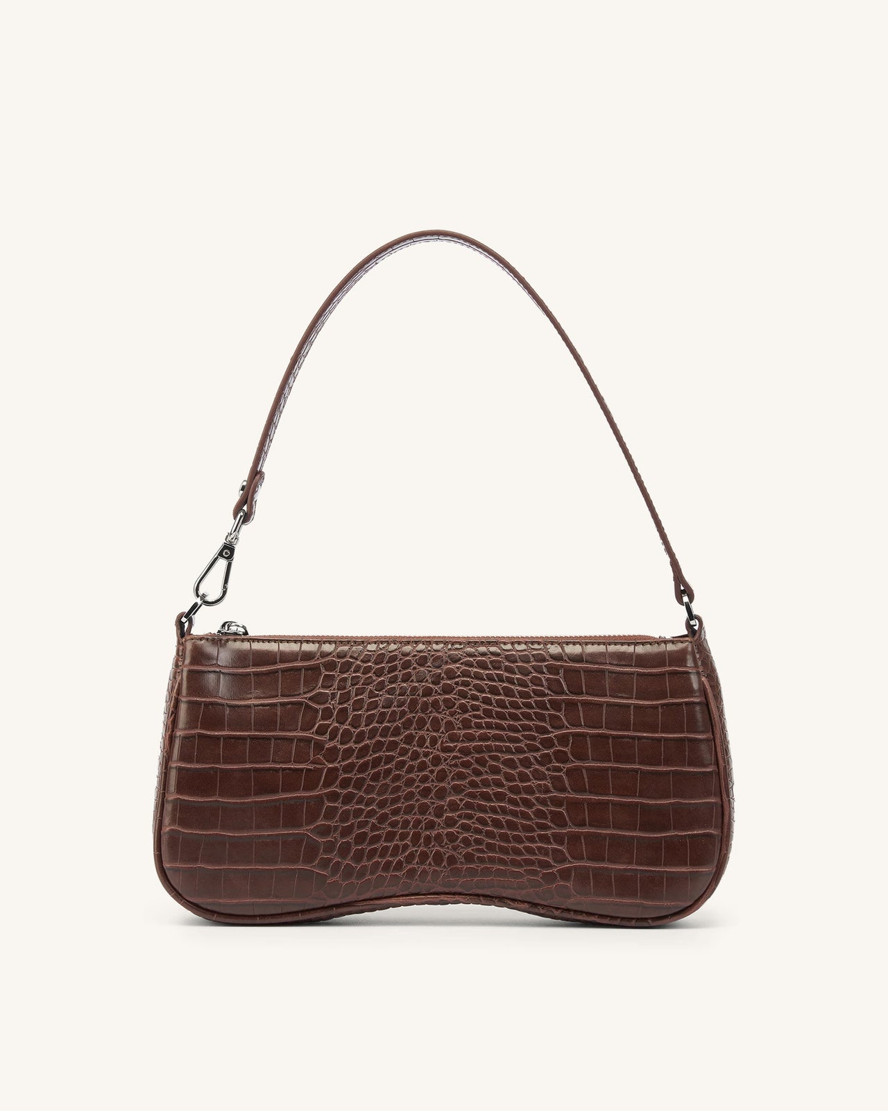 Eva Shoulder Handbag - Brown Croc