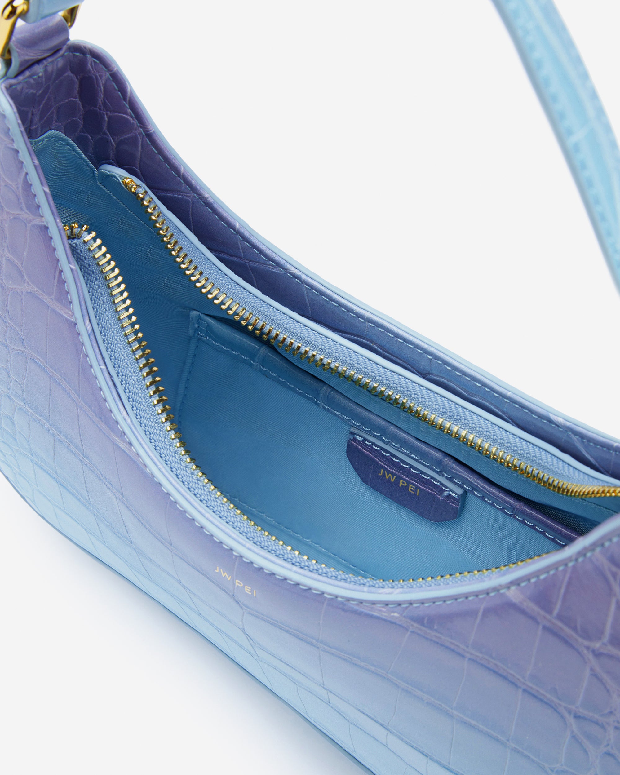 Ruby Shoulder Bag -  Blue & Purple Gradient Croc