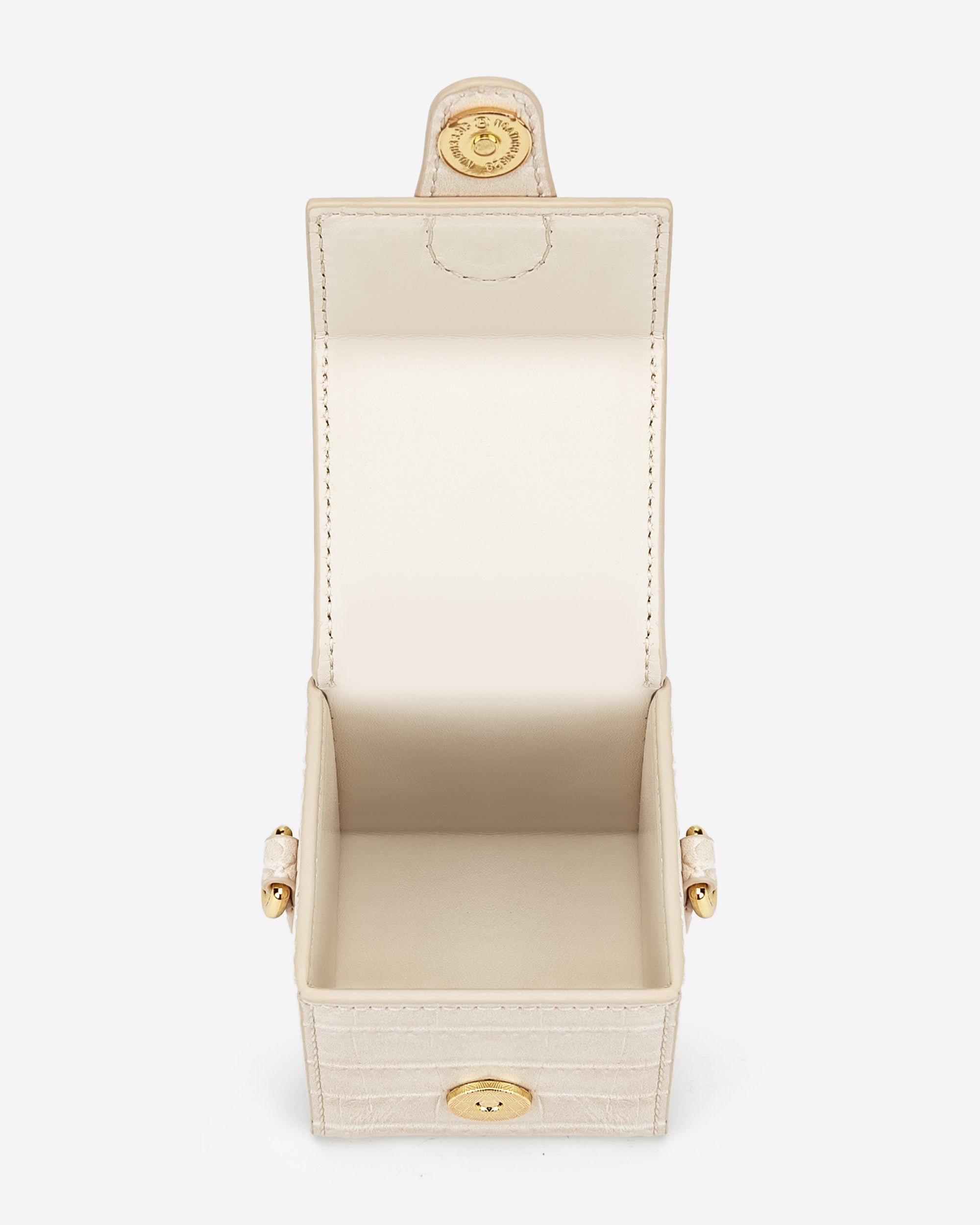 Square Mini Box - Ivory  Croc