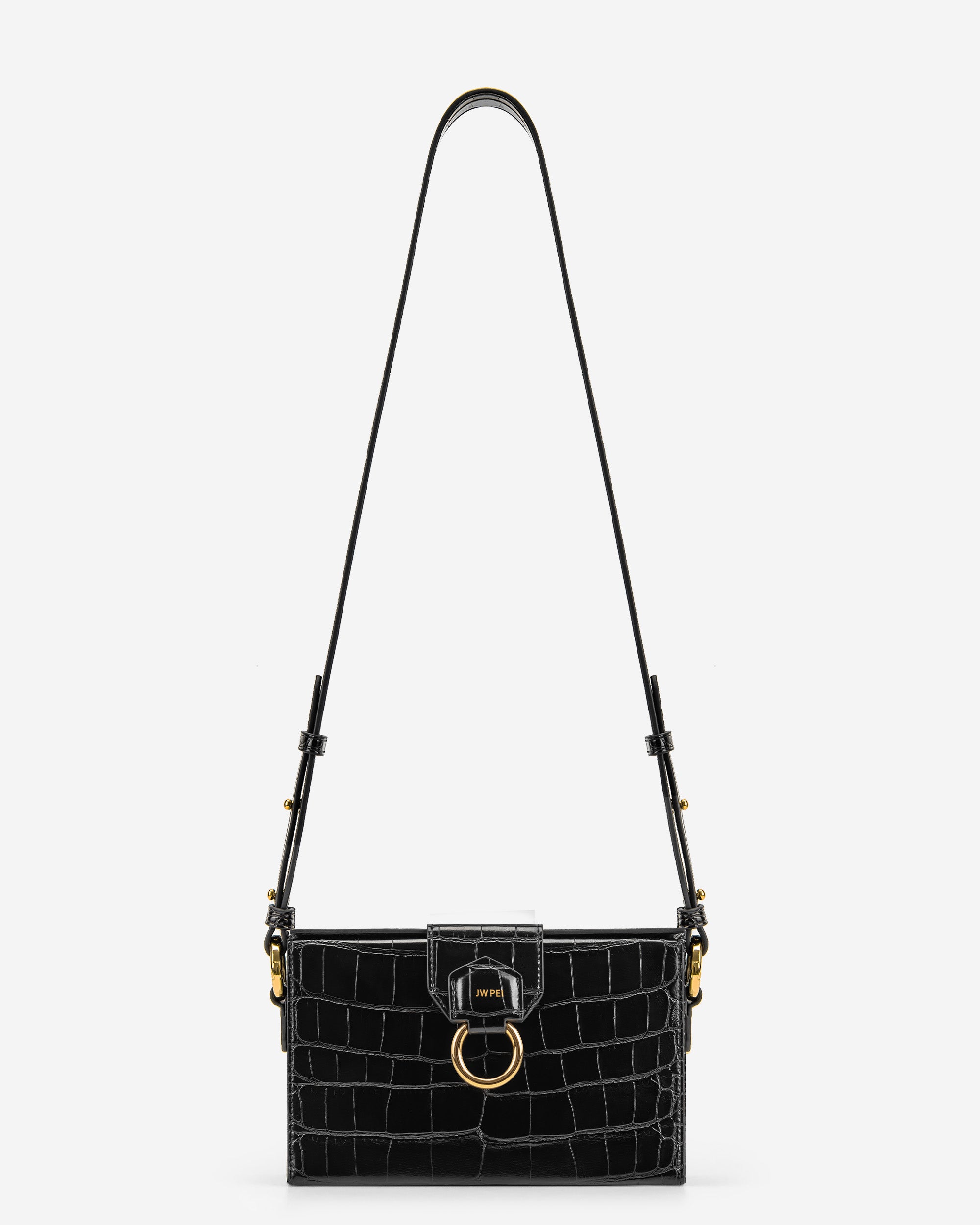 Grace Box Bag - Black Croc
