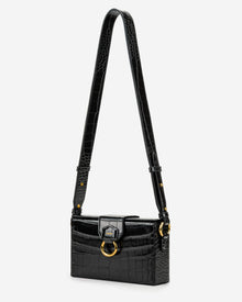 Grace Box Bag - Black Croc
