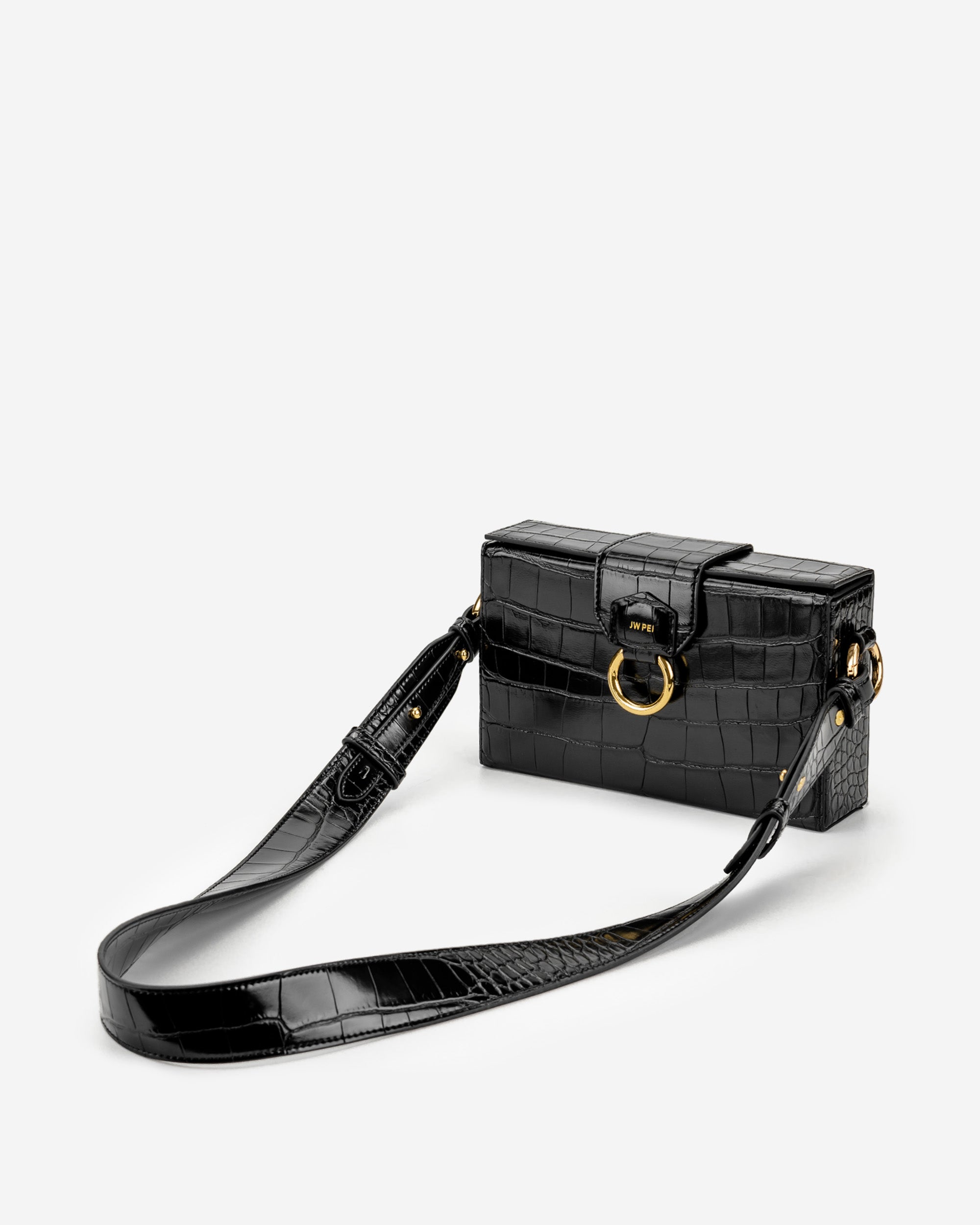 Grace Box Bag - Black Croc