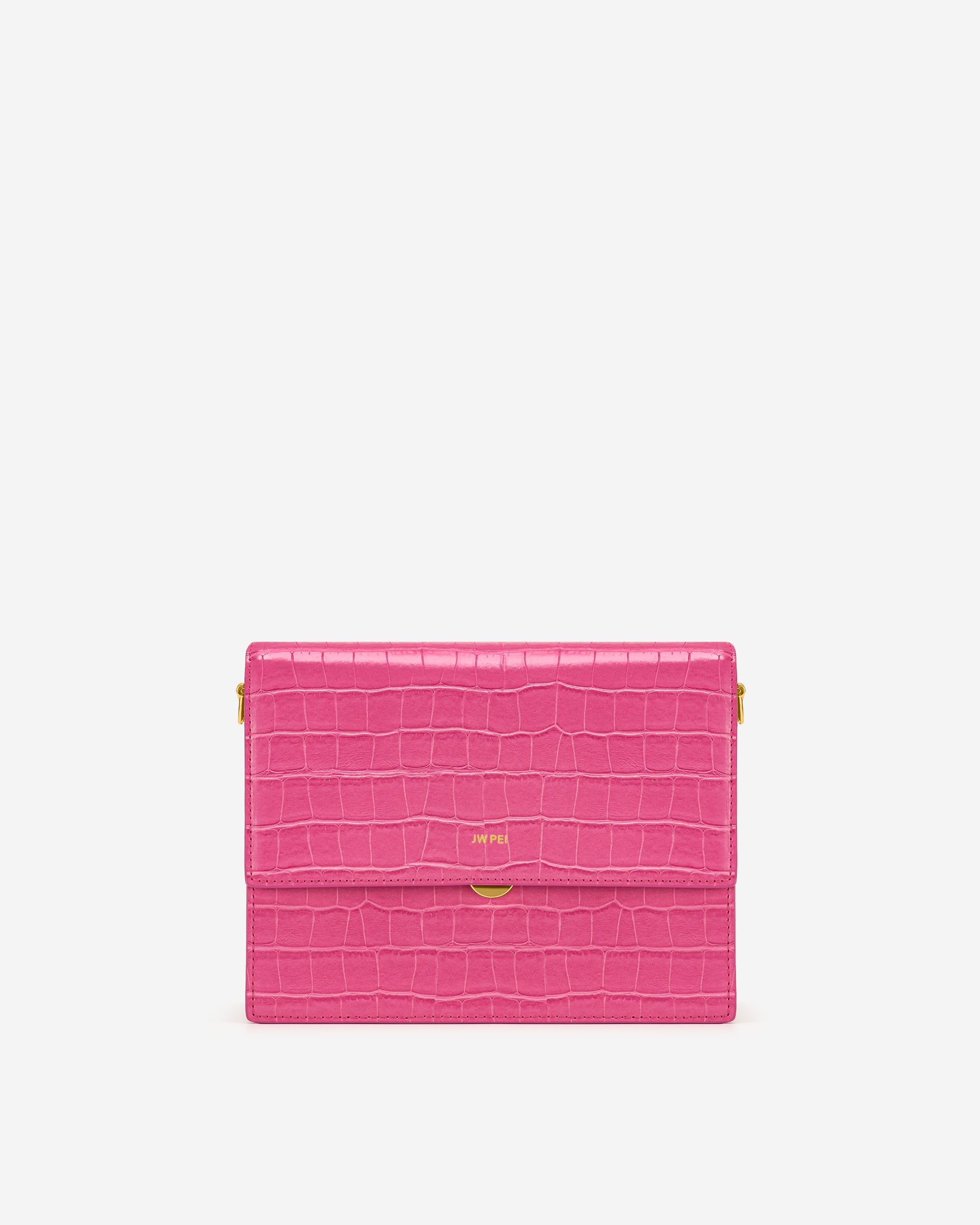 Mini Flap Bag - Rose Red Croc