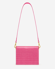 Mini Flap Bag - Rose Red Croc