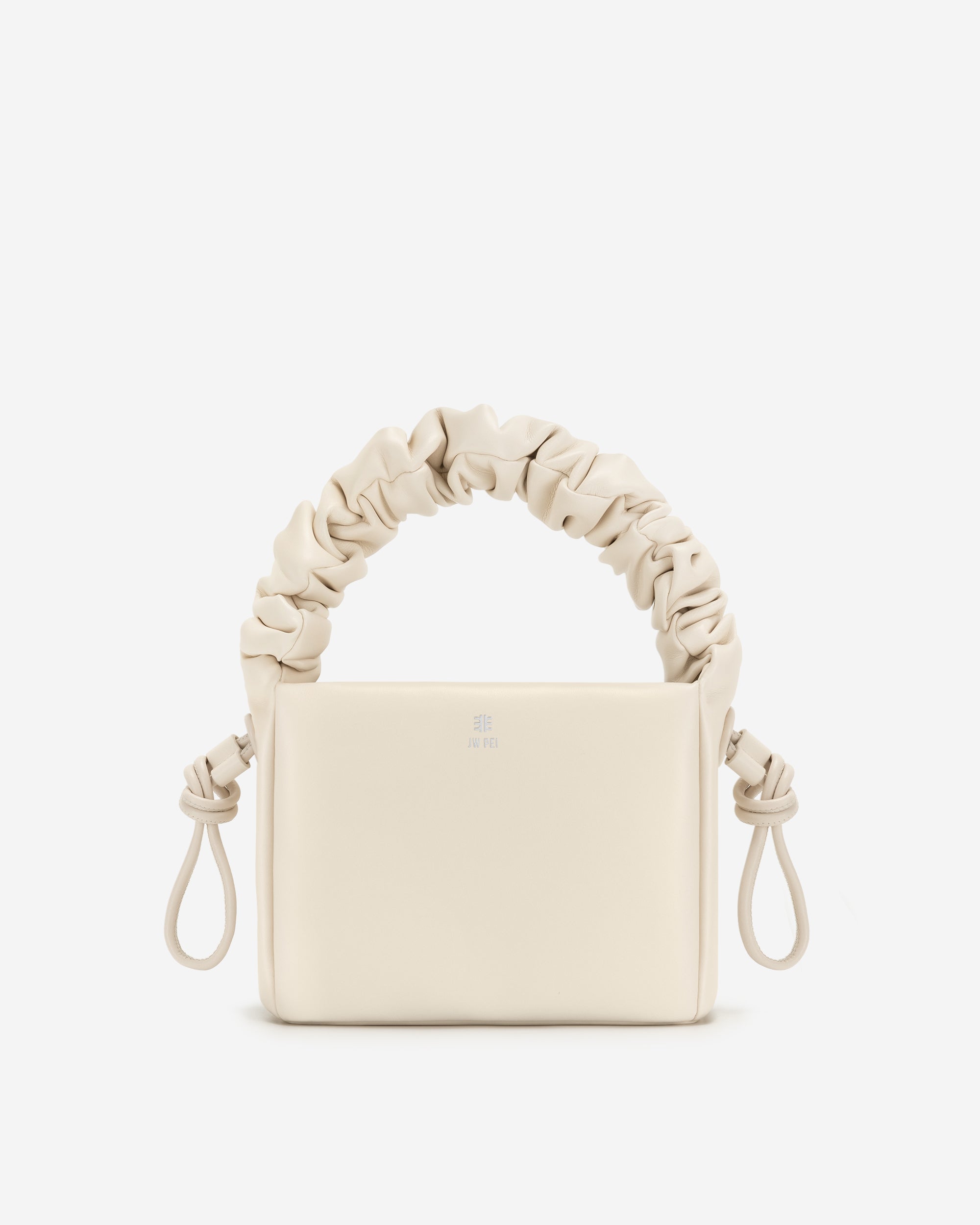 Rylee Pleated Drawstring Top Handle Bag - Off White