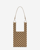 Shea Checkerboard Knitted Tote Bag - Brown