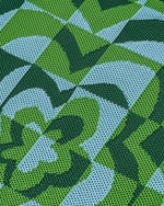 Shea Knitted Tote Bag - Dark Green & Green & Ice