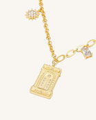 Roman Arch Pendant Necklace - 18ct Gold Plated & White Zircon