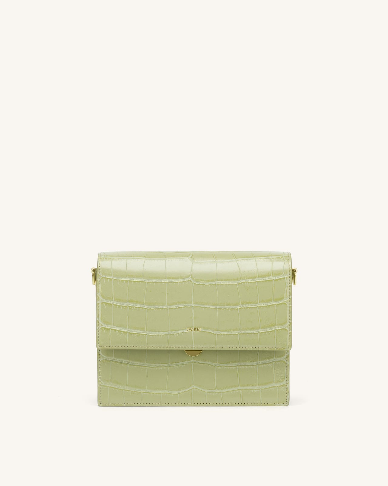 Mini Flap Crossbody - Sage Green Croc