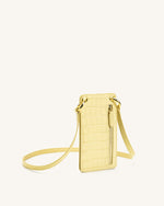 Quinn Phone Bag - Light Yellow Croc