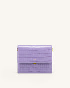 Mini Flap Crossbody - Purple Croc